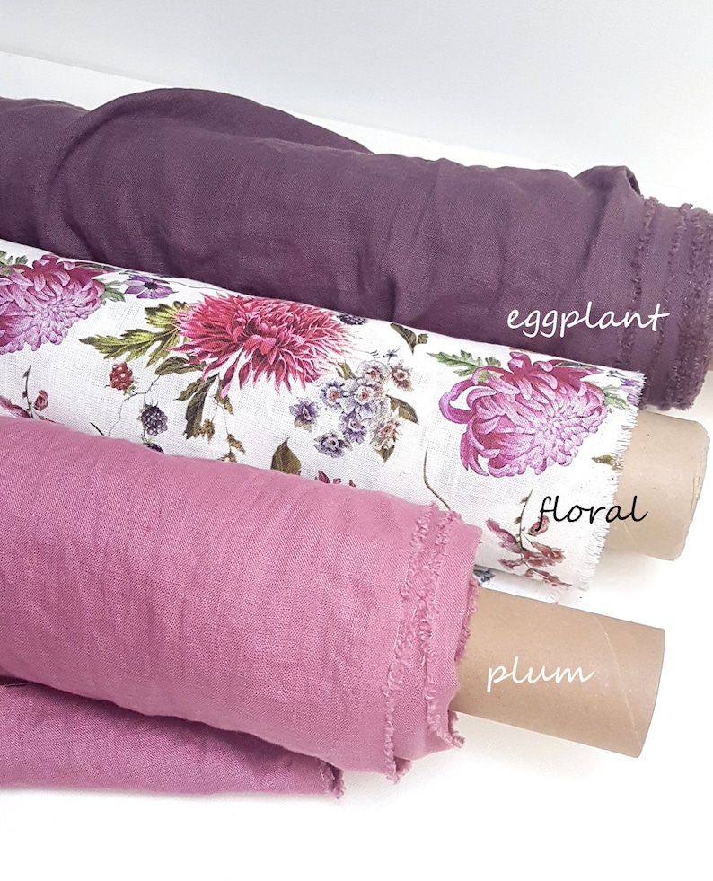 Floral Linen Fabric. Linen Fabric by the Yard / Apparel Linen Etsy