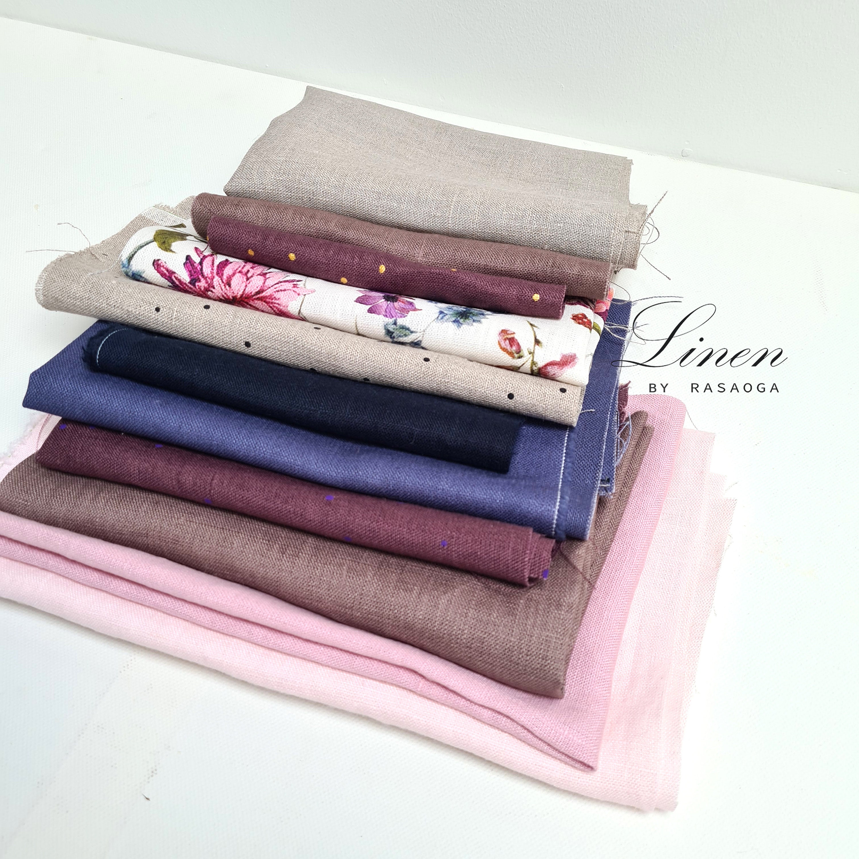 Pure Linen Fabric . Cloth Remnant. Linen Fabric Remnants Bundle/ 12