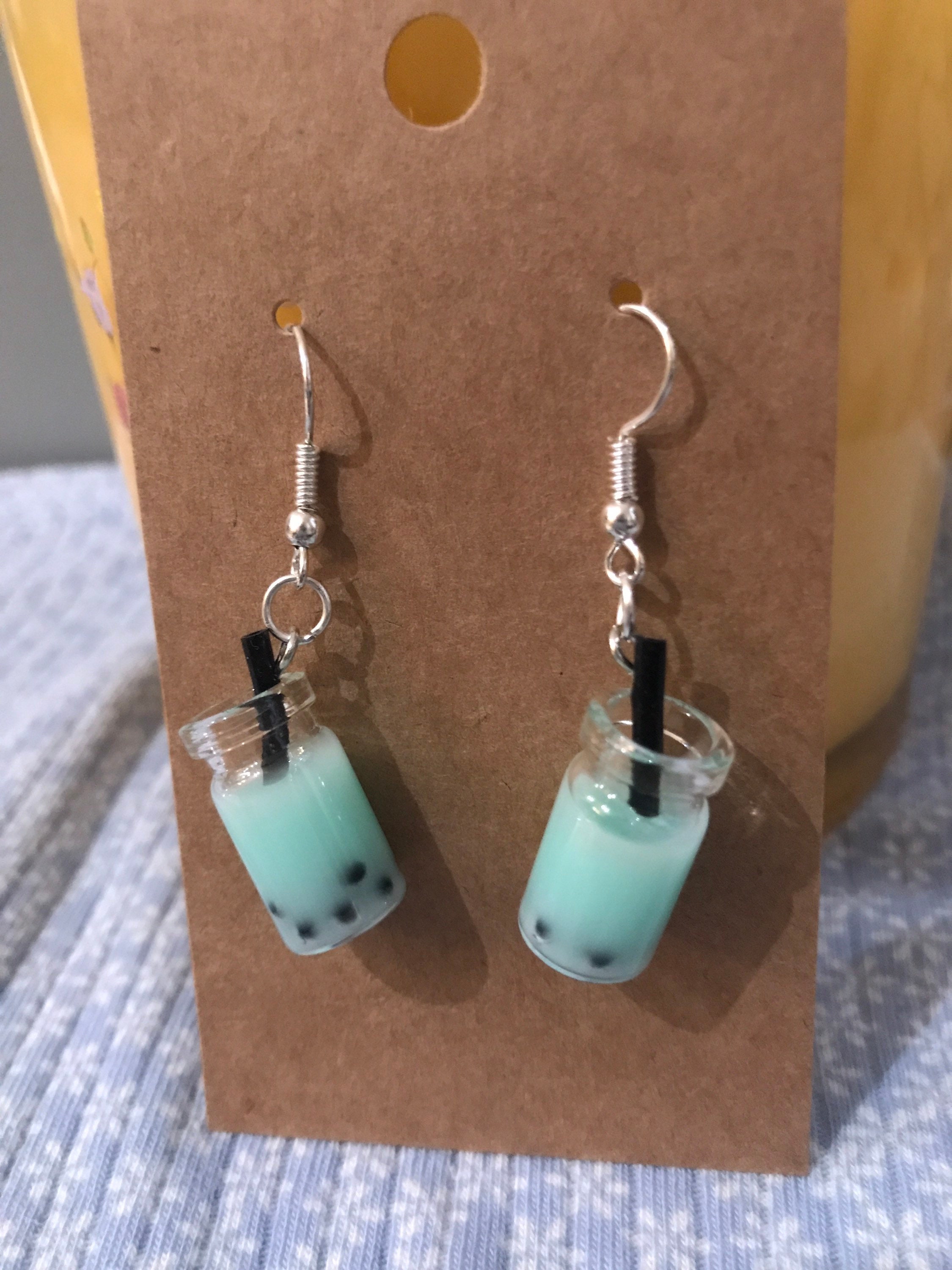 Teal Boba Earrings Etsy