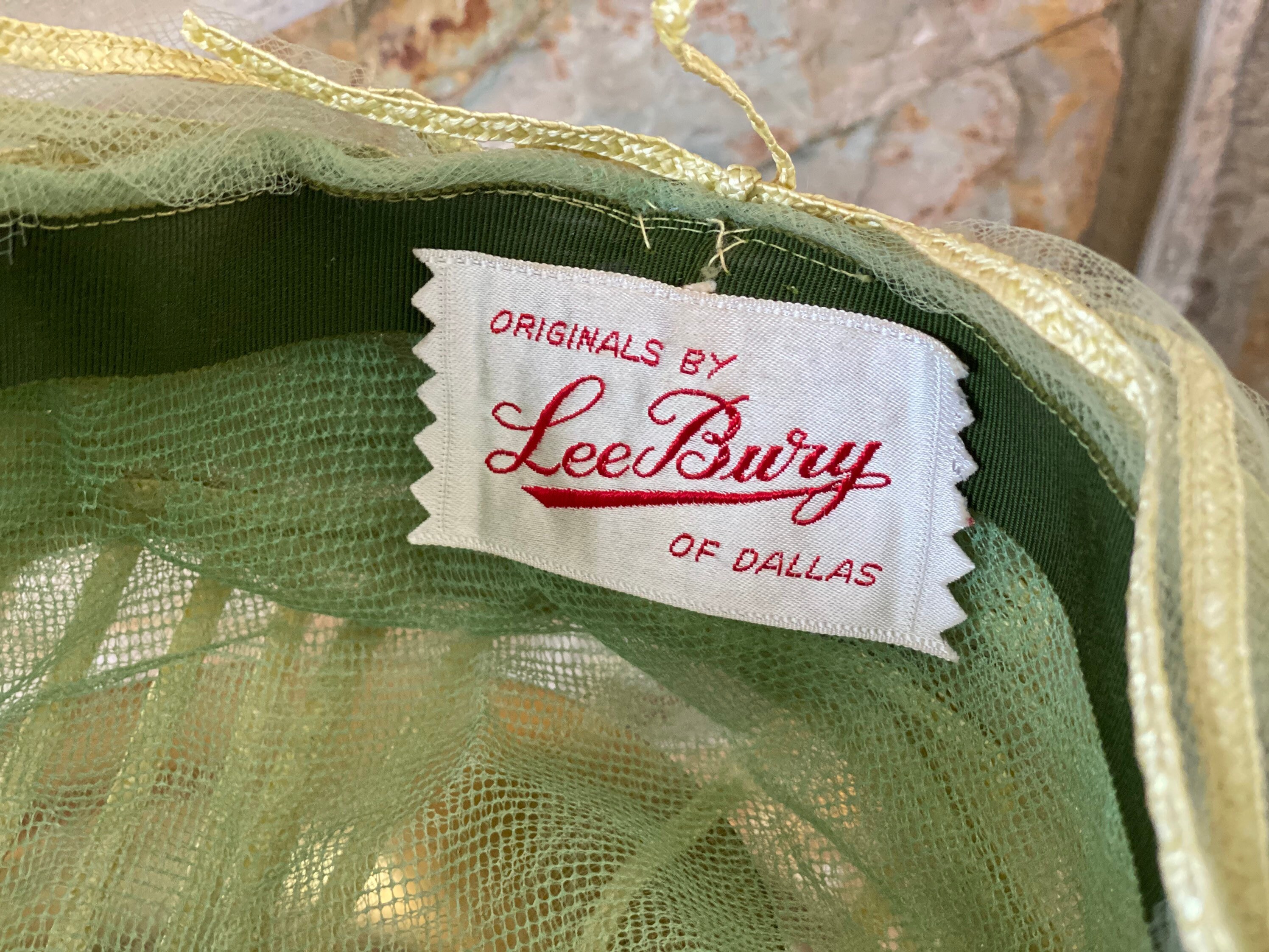 Vintage Lee Bury Dallas Retro Boho Tulle Turban Vintage Lee Bury of Dallas Retro Spring Wedding Boho Summer  main image 4