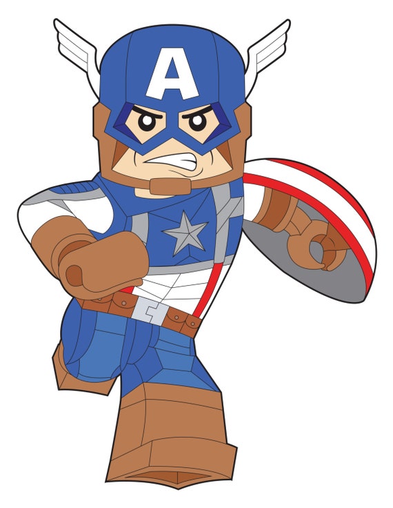 Items similar to Lego Captain America Limited Edition Print 13x19in on Etsy
