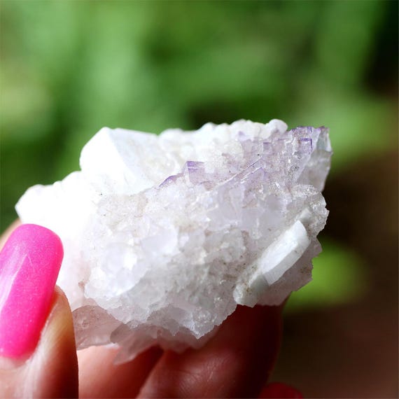 Purple Fluorite Cubes on Quartz Matrix 2 In. Natural 53g El Hammam Mine Morocco