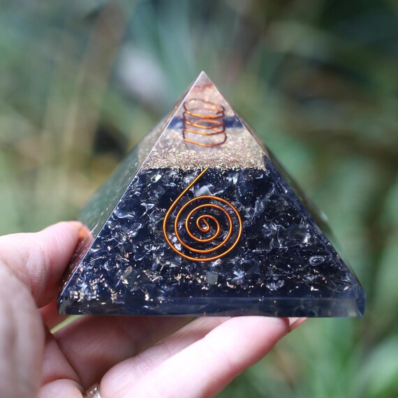 Elite Shungite Orgone Pyramid 75mm Best EMF and 5G Radiation Protection