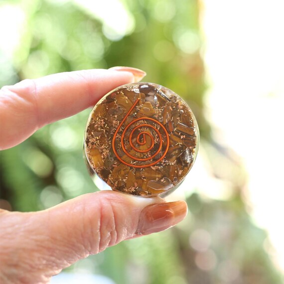 Tiger Eye Orgone Tower Buster 1.75" EMF Protection