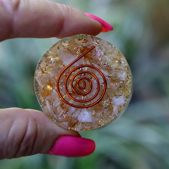 Citrine Orgone Tower Buster Powerful EMF & 5G Protection 1.5in