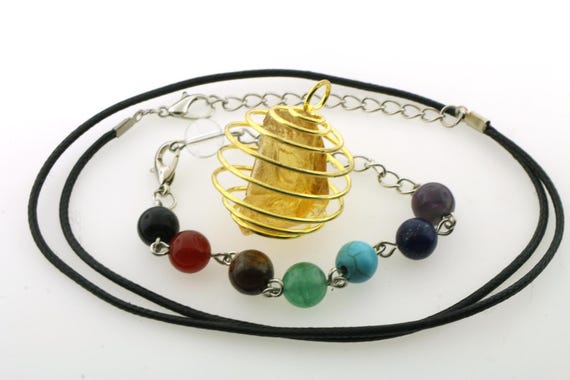 Golden Light Monatomic Andara Crystal Pendant GF + Pendulum Chain + Cord #GLH1