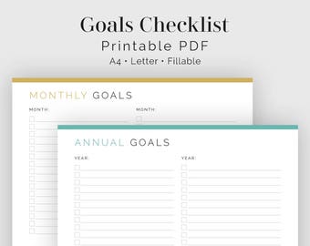 Goal Action Plan Fillable Printable PDF New Year | Etsy