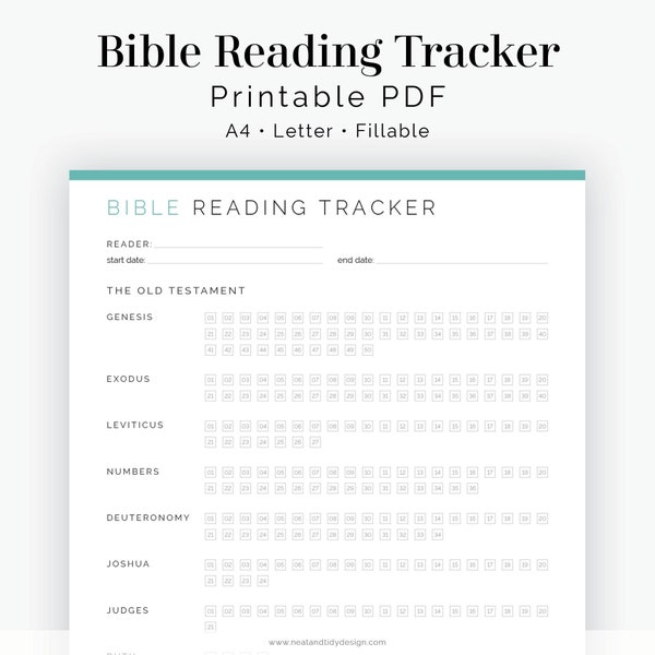 Bible Reading Tracker - Fillable - Printable PDF - Devotional Practice, Printable Bible Reading Log, Bible Challenge - Instant Download