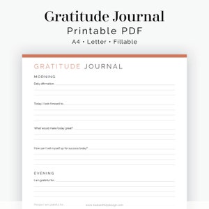 Gratitude Journal 2 Layouts Fillable Printable PDF Journaling, New Year ...