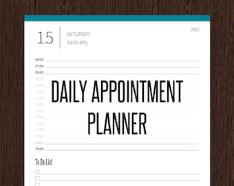 daily appointment planner printable pdf instant download etsy