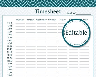 timesheets etsy