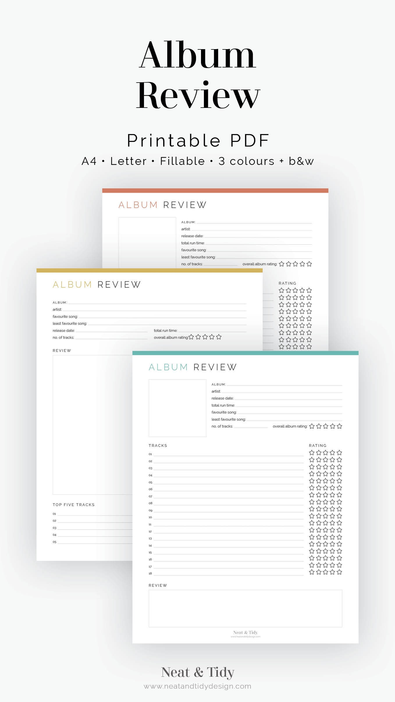 Album Review Fillable, Printable PDF Music Album Review Template, Track Album Review Fillable, Printable PDF Music Album Review Template, Track