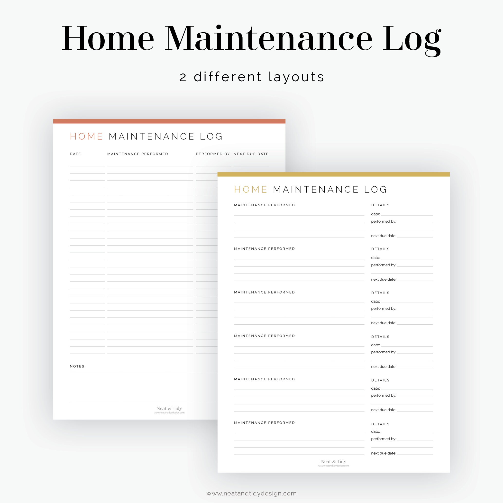 Home Maintenance Kit - 8 Documents - House Maintenance Tasks - Fillable ...
