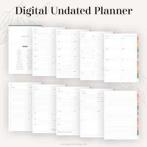 Digital Undated Planner (Rainbow) for GoodNotes | Hyperlinked, Portrait Tabbed Planner - Weekly, Daily, Monthly pages | Instant Download image 4