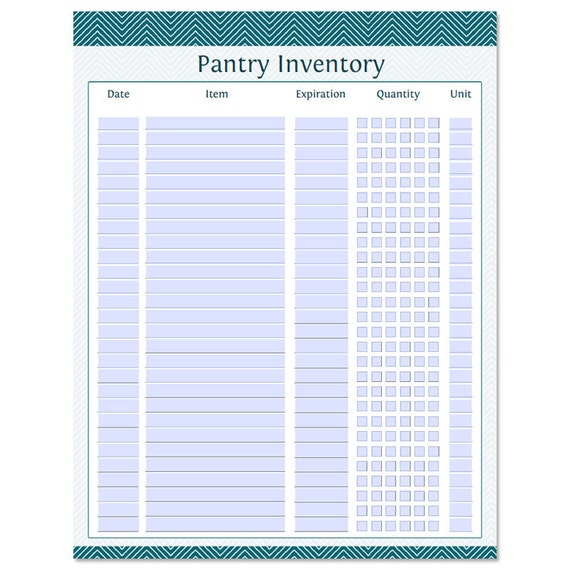 Pantry Inventory List Fillable Printable Pdf Instant Etsy