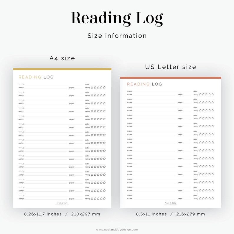 Reading Log Books Read Log 2 Layouts Fillable Printable Etsy