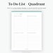 Quadrant to Do List 2 Layouts Fillable Printable PDF Task Management ...