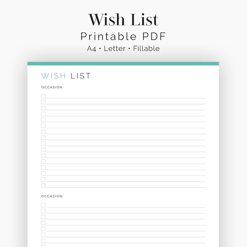 Desire Record - Fillable - Printable PDF - Xmas Planner, Trip Planner, Celebration Planner, Birthday Need Record - Fast Obtain image about Wish List Printable identify Motivation Checklist - Fillable - Printable PDF - Xmas Planner, Trip Planner, Bash Planner, Birthday Desire Listing - Immediate Obtain