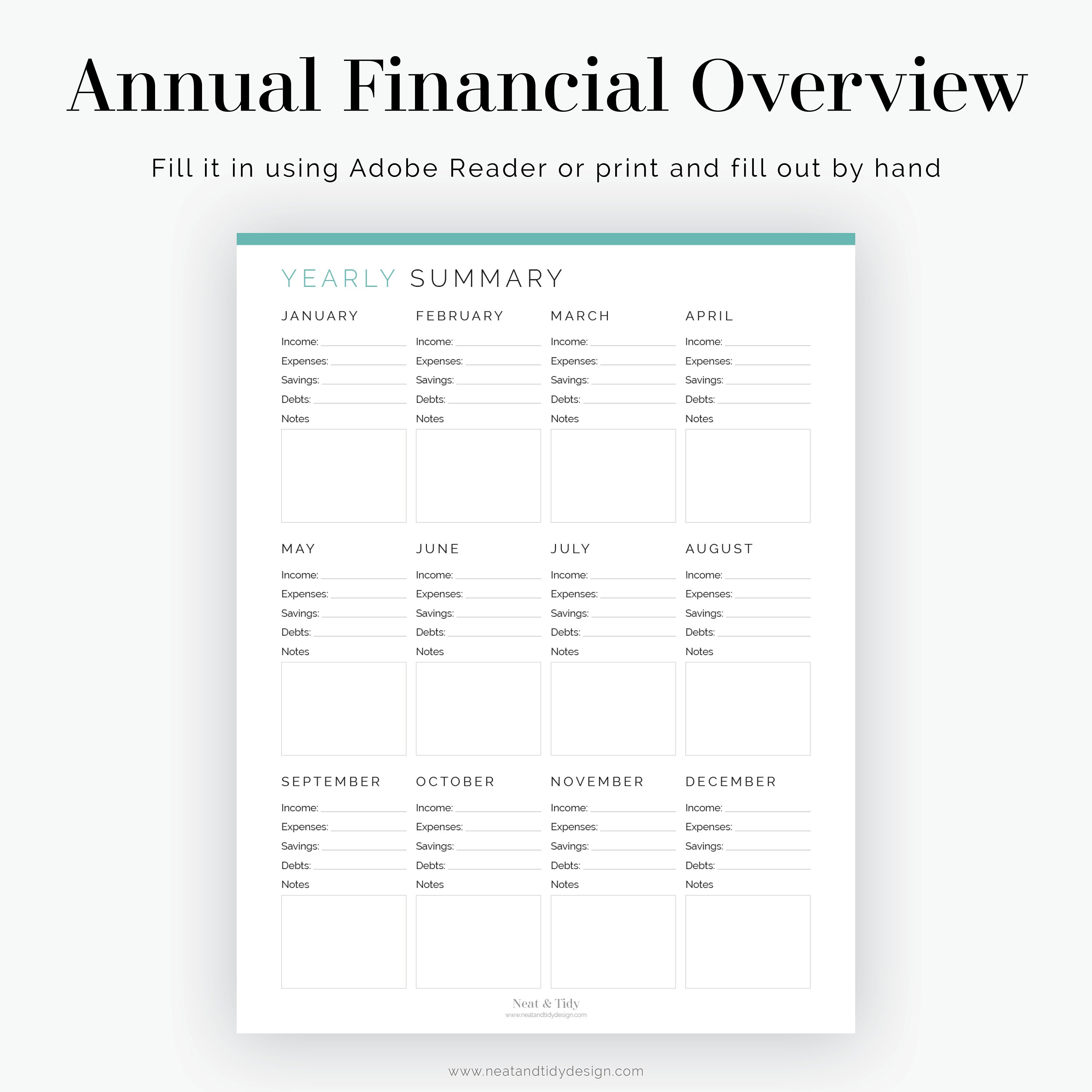Financial Printable Guide.pdf Personal Finance Kit (7 Documents) - Fillable - Printable PDF - Bundled ...