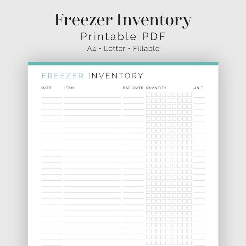 Freezer Stock - Fillable - Printable PDF - House Manage, Dinner Planner - Fast Obtain photograph regarding Freezer Inventory Printable known as Freezer Stock - Fillable - Printable PDF - Relatives Control, Supper Planner - Immediate Obtain