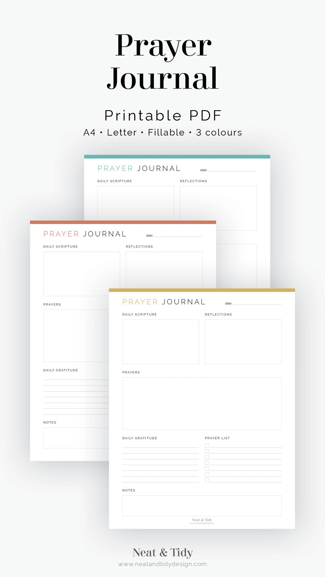 Prayer Journal Fillable Printable PDF Journaling, Self-care, Devotional ...