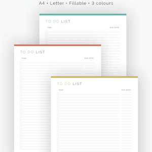 To Do List With Due Date - Fillable - Printable PDF - Task Management ...