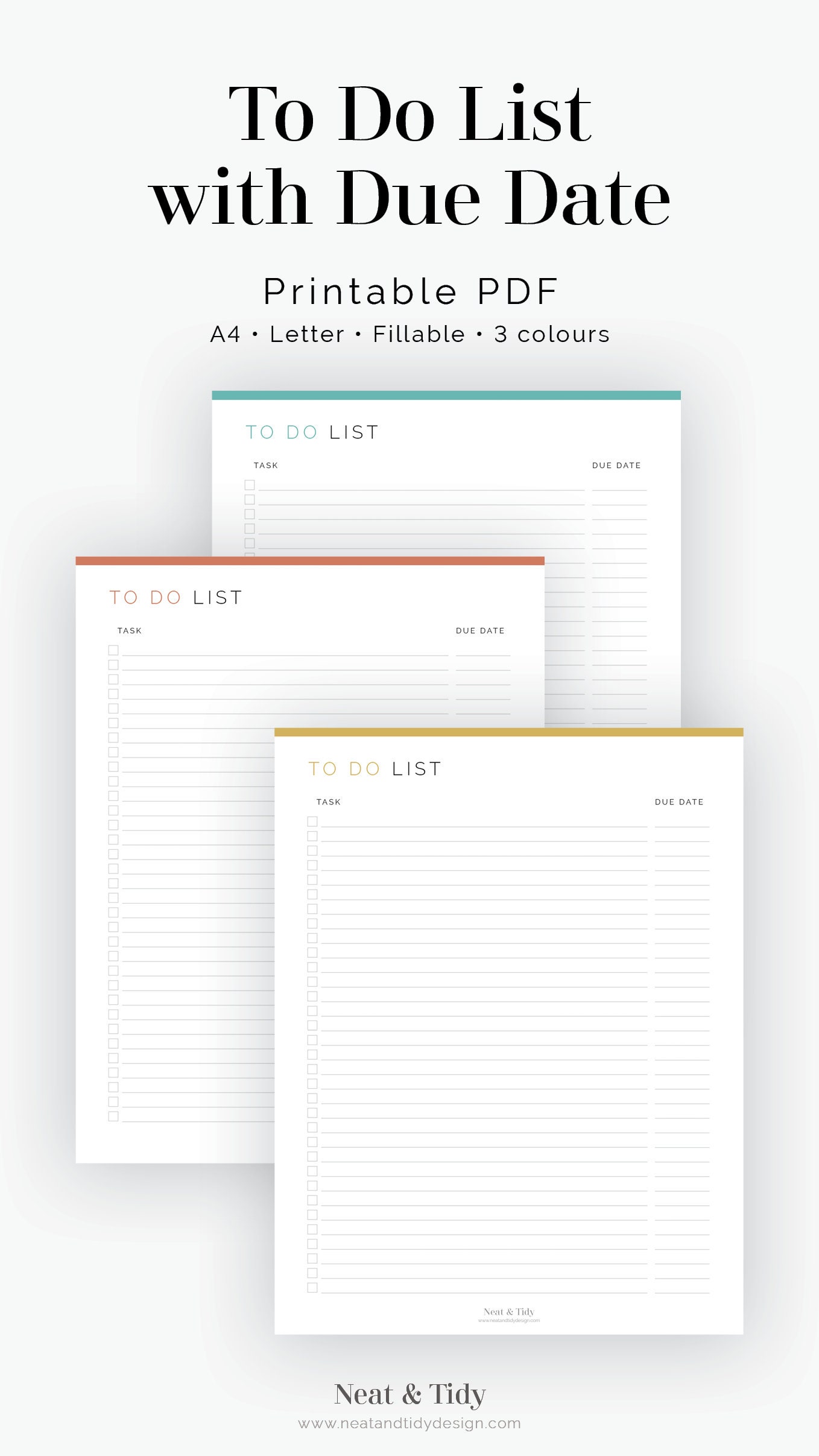 To Do List With Due Date Fillable Printable PDF Task Management ...