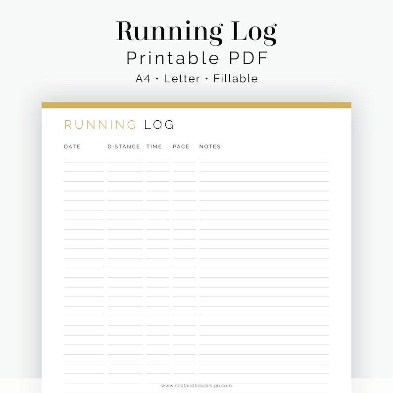 Running Log Fillable Printable PDF Fitness Tracker, Runners Log Health ...