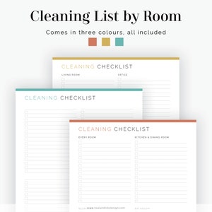 Cleaning Checklist by Room Fillable Printable PDF Household Binder, Cleaning Kit Instant Download image 5