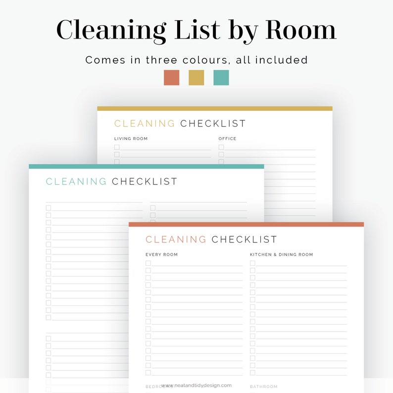 Cleaning Checklist by Room Fillable Printable PDF Household Binder, Cleaning Kit Instant Download image 5