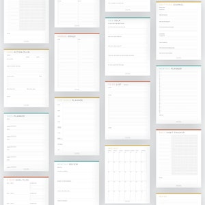 Goal & Life Planner Kit (15 documents) - Fillable - Printable PDF - New Years Resolutions, Life Planner - Goal Planner - Instant Download image 2