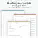 Reading Journal Kit (11 documents) - Fillable - Printable PDF - Book Lovers Kit - Printable PDFs for Readers - Instant Download 