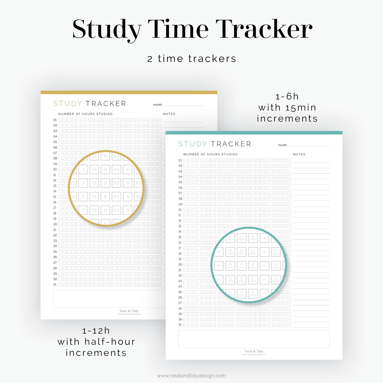 Study Time Tracker - Fillable - Printable PDF - Student Planner, High ...
