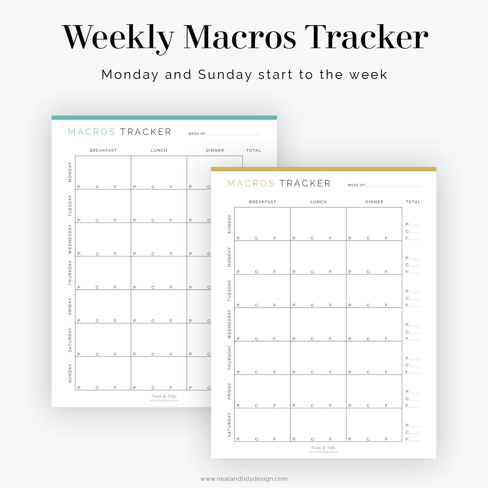 Weekly Macros Tracker Fillable Printable PDF Weekly Food Log Health ...