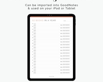 Reading Challenge: 52 Books in a Year - Fillable - Printable