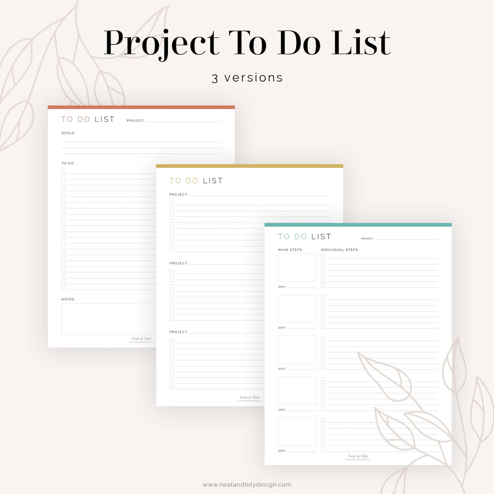 To Due List.pdf To Do List Bundled Kit (6 Documents) - Fillable - Printable PDF - Task ...