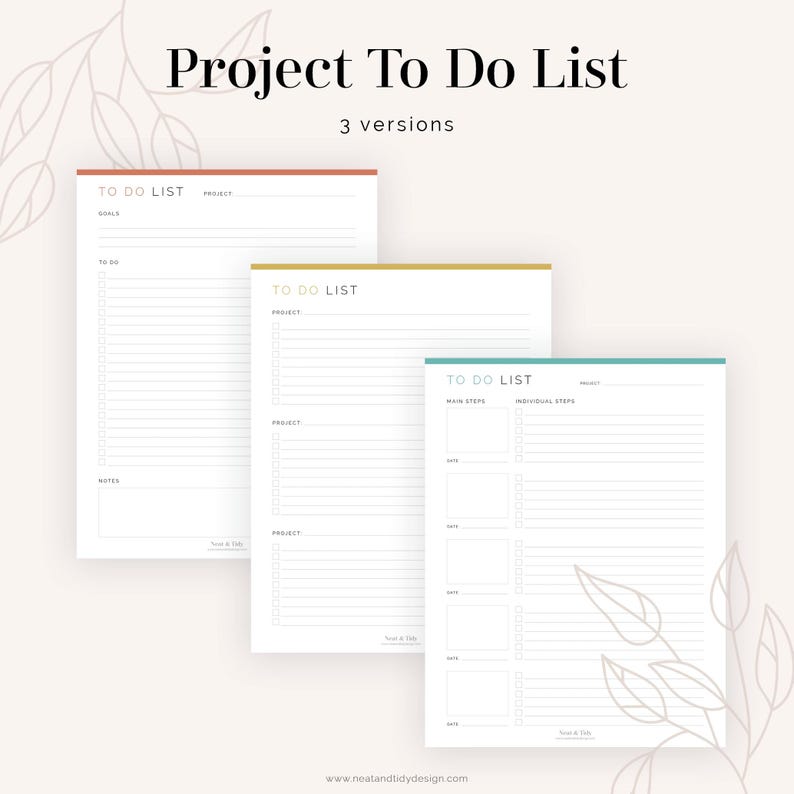 To Do List Bundled Kit (6 Documents) - Fillable - Printable PDF - Task ...