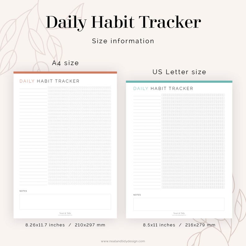 Daily Habit Tracker - Fillable - Printable PDF - Journaling, New Year ...