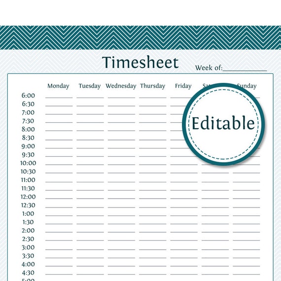 business timesheet fillable business planner printable etsy