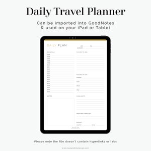 Daily Travel Planner - Fillable - Travel Planner, Vacation Planner ...