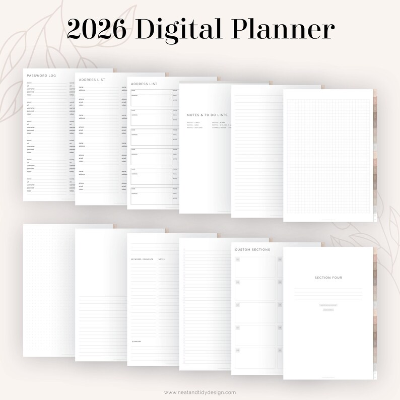 2026 Digital Planner for Goodnotes & Notability | Dated Daily, Weekly ...