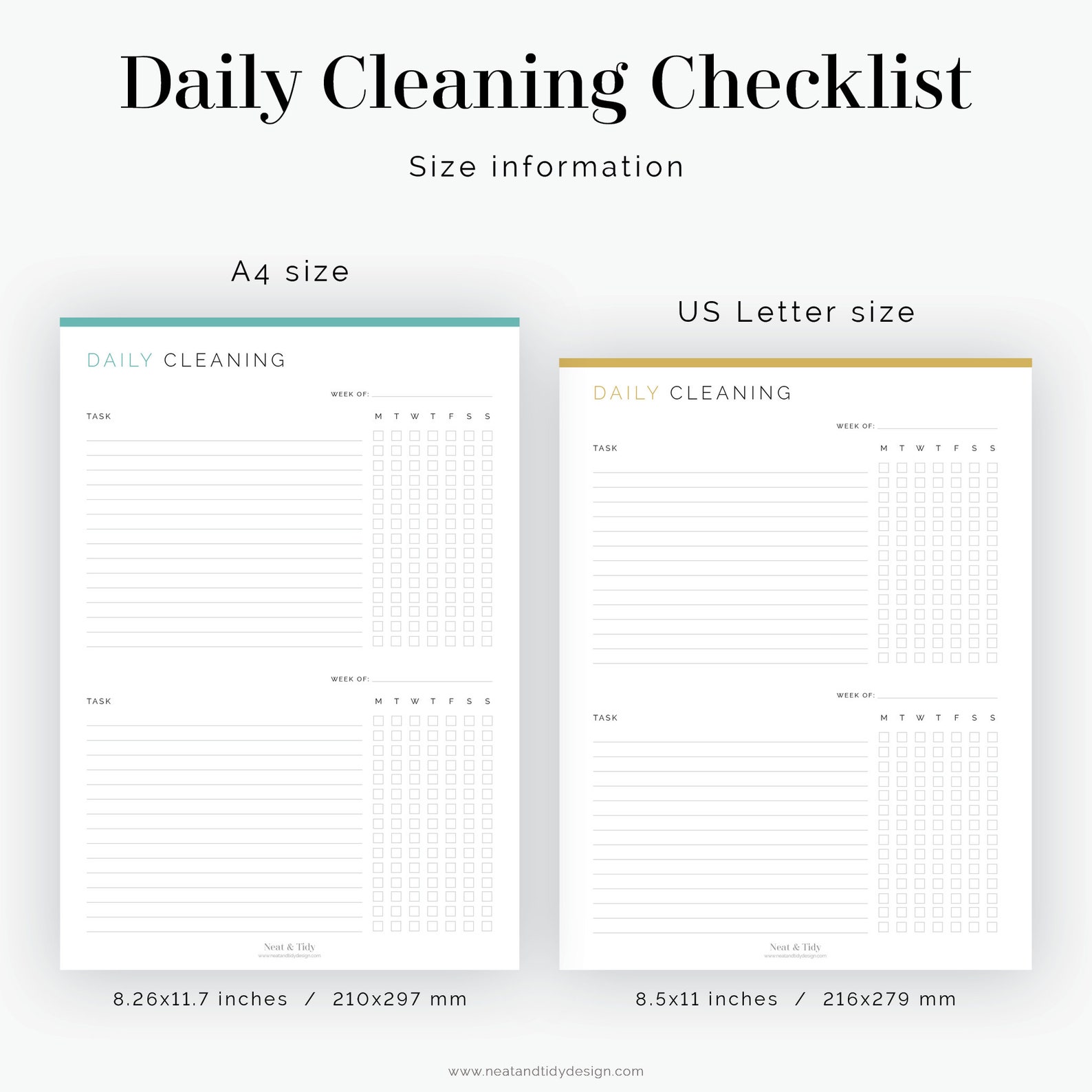 Daily Cleaning Checklist Fillable Printable PDF - Etsy