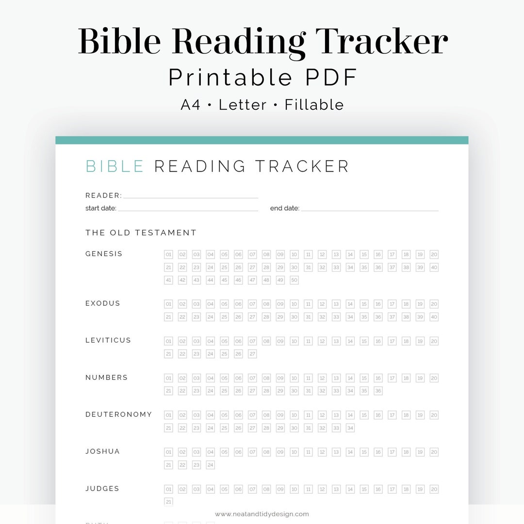 Bible Reading Tracker - Fillable - Printable PDF - Devotional Practice ...