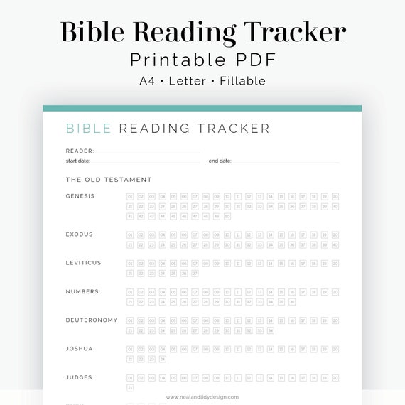 Bible Reading Tracker Fillable Printable PDF Devotional Etsy UK