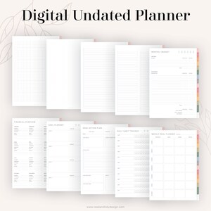 Digital Undated Planner (Rainbow) for GoodNotes | Hyperlinked, Portrait Tabbed Planner - Weekly, Daily, Monthly pages | Instant Download image 5