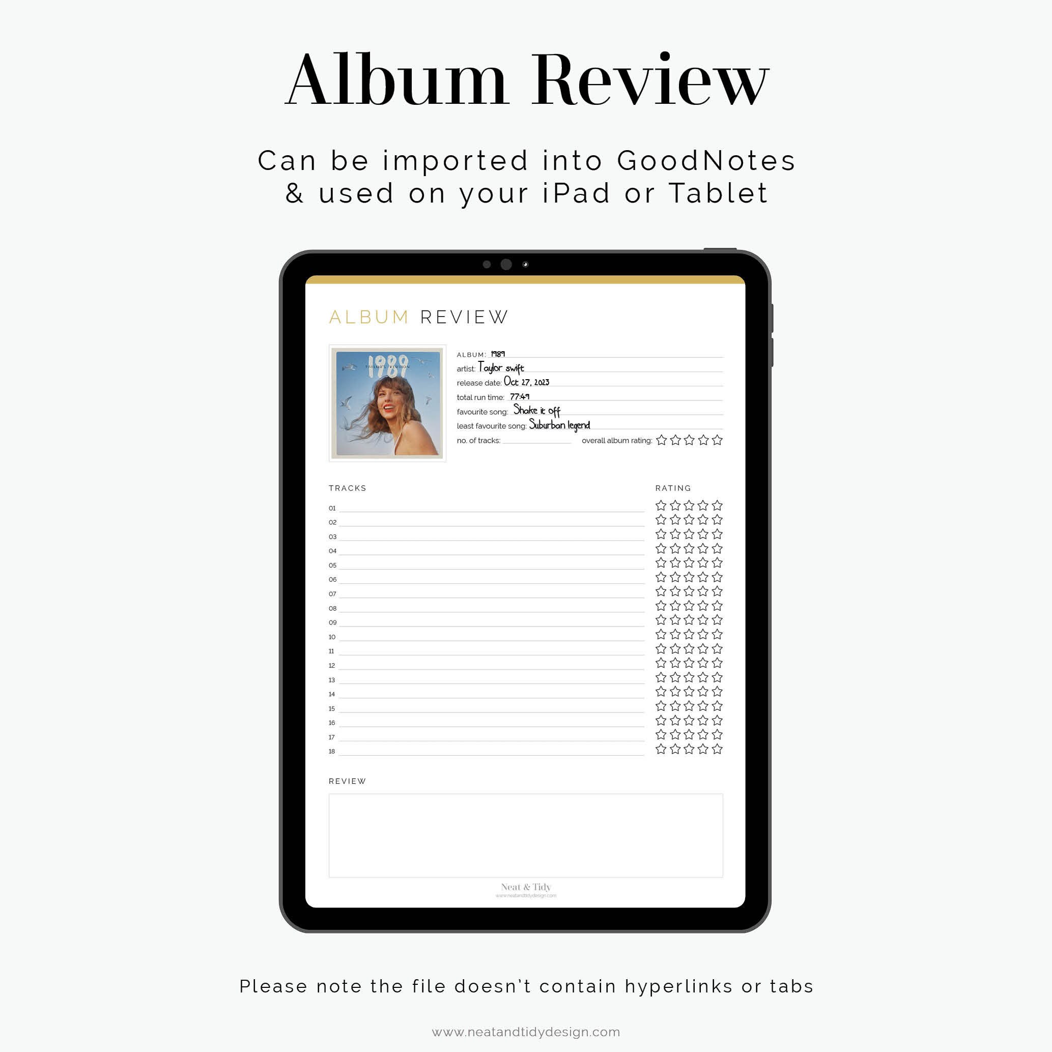 Album Review Fillable, Printable PDF Music Album Review Template, Track Album Review Fillable, Printable PDF Music Album Review Template, Track