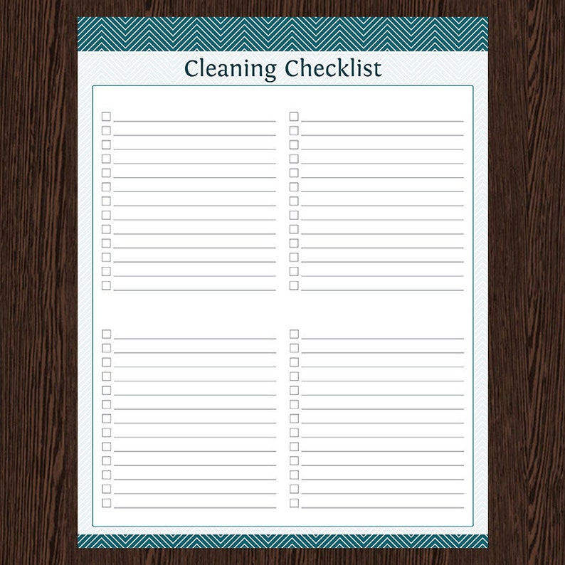Cleaning by Room Checklist - Fillable - Printable PDF - Instant ...