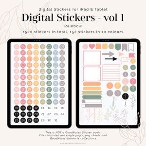 Digital Undated Planner (Rainbow) for GoodNotes | Hyperlinked, Portrait Tabbed Planner - Weekly, Daily, Monthly pages | Instant Download image 8