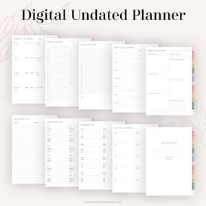 Digital Undated Planner (Rainbow) for GoodNotes | Hyperlinked, Portrait Tabbed Planner - Weekly, Daily, Monthly pages | Instant Download image 6