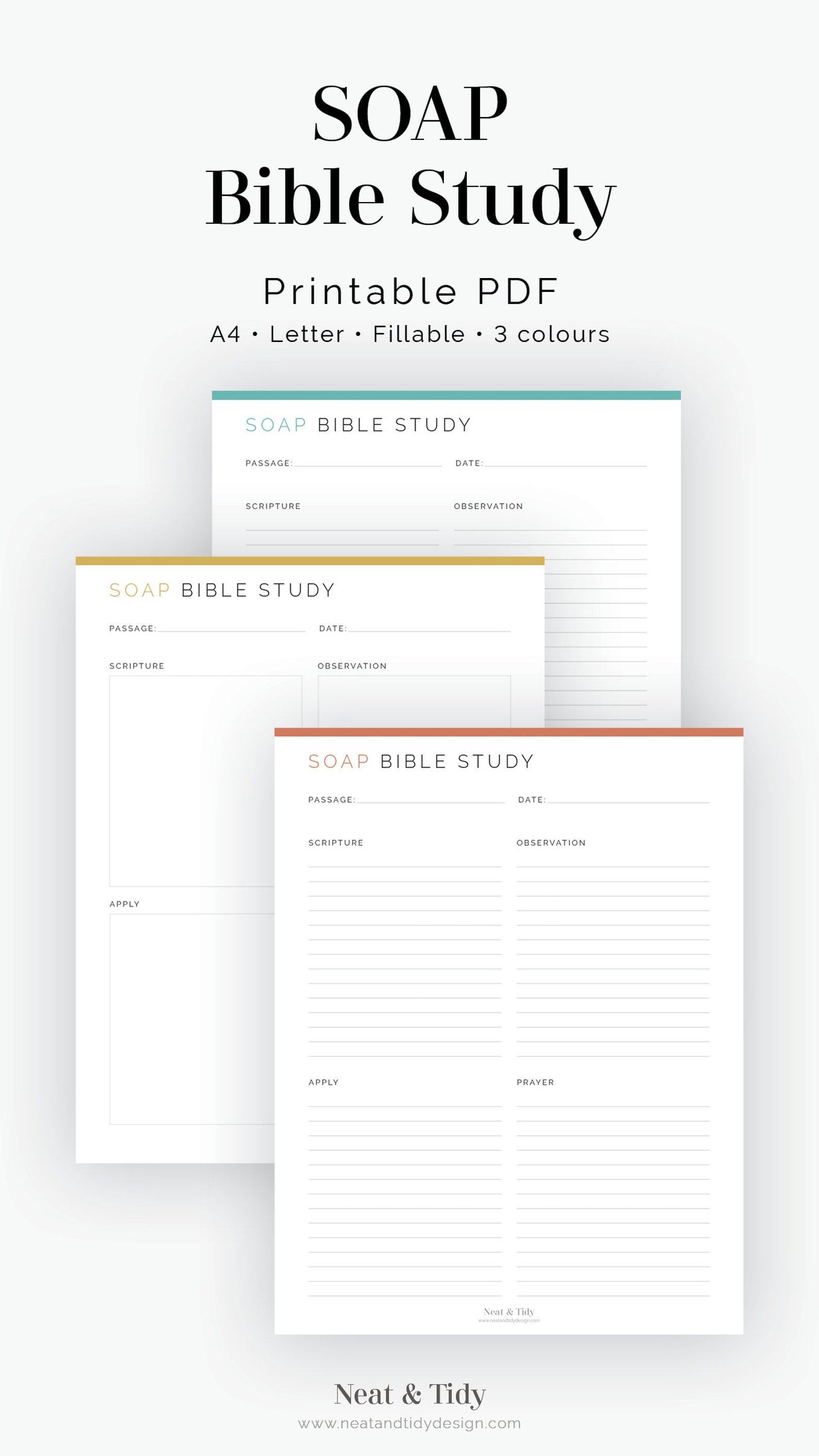 SOAP Bible Study Fillable Printable PDF Journaling | Etsy